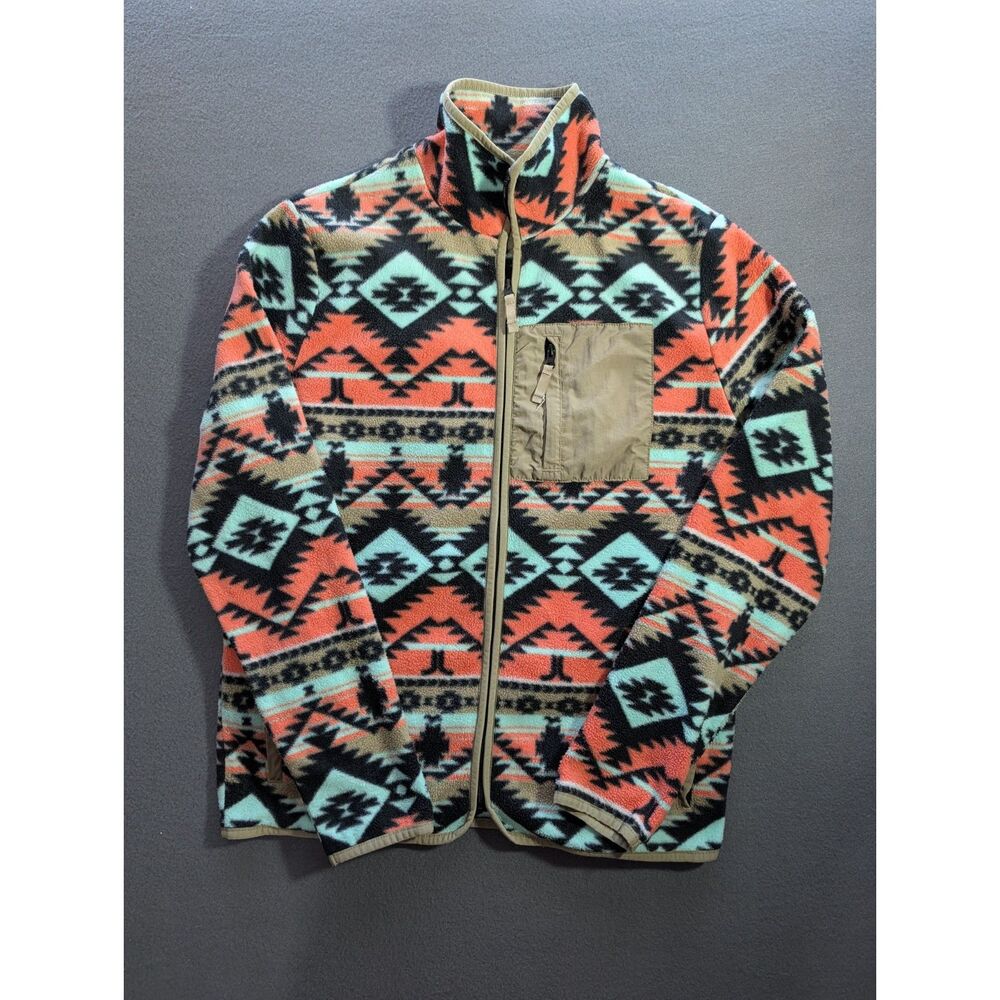 WESC Men’s Aztec Southwestern Fleece Jacket Size Large Full Zip Multicolor